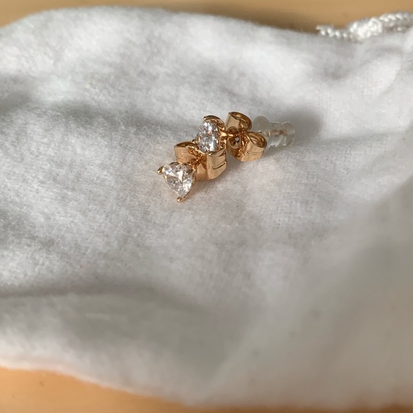 Heart Shaped Gold Plated Earrings 4mm - Picture 2 of 4